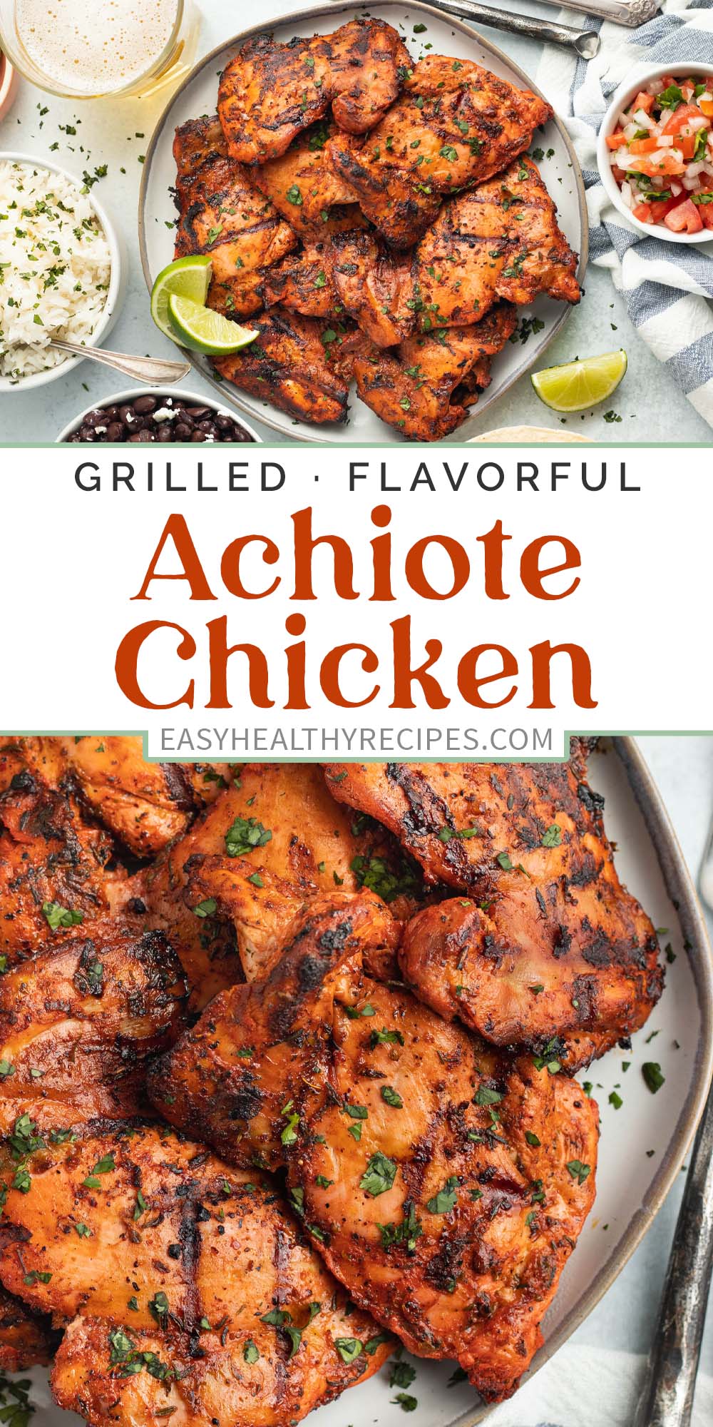 Pin graphic for achiote chicken.
