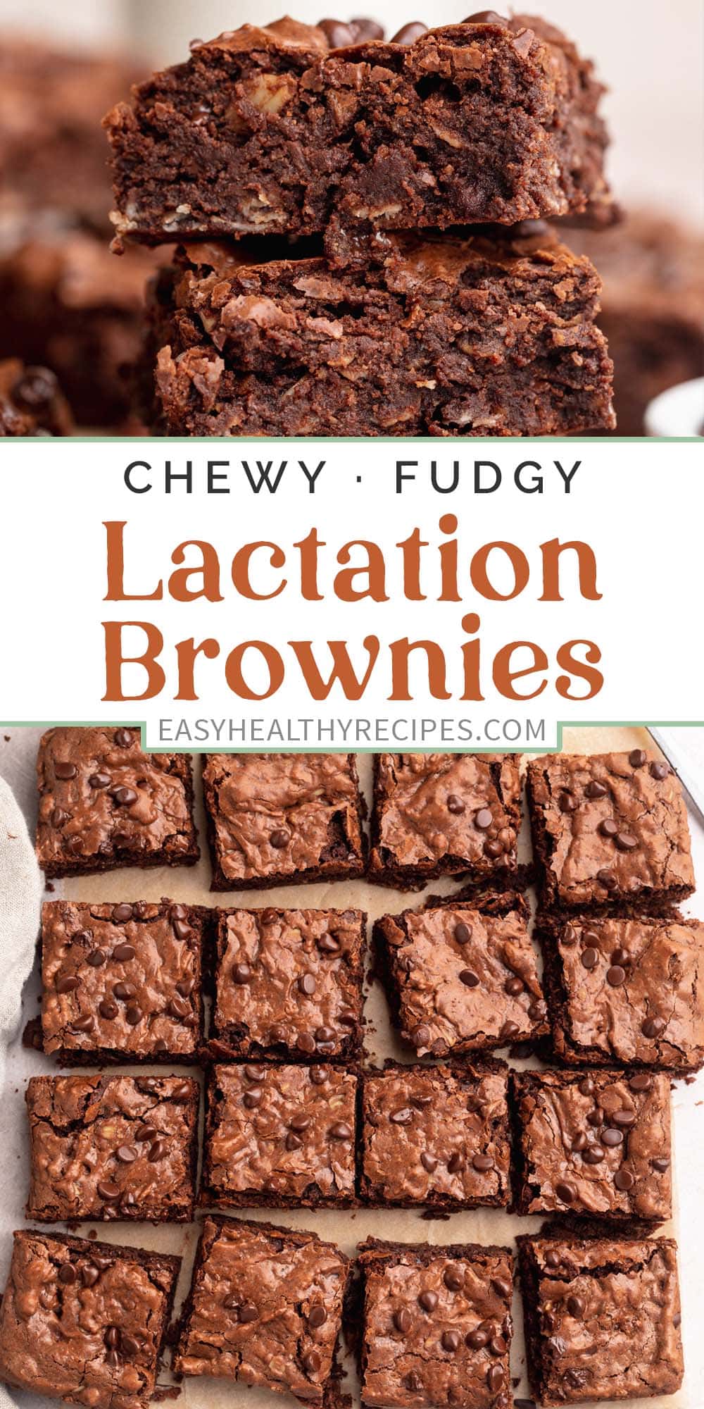 Pin graphic for lactation brownies.