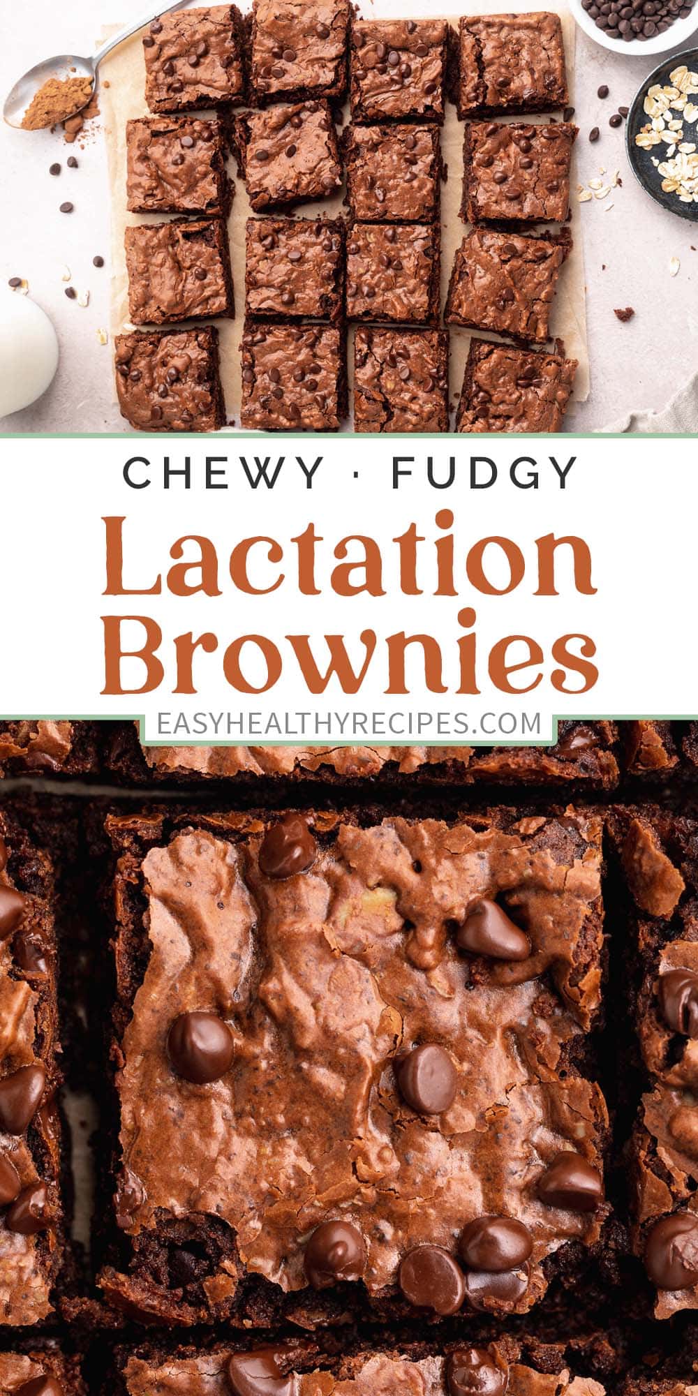 Pin graphic for lactation brownies.
