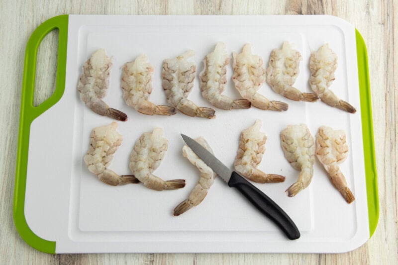 Butterflied shrimp.