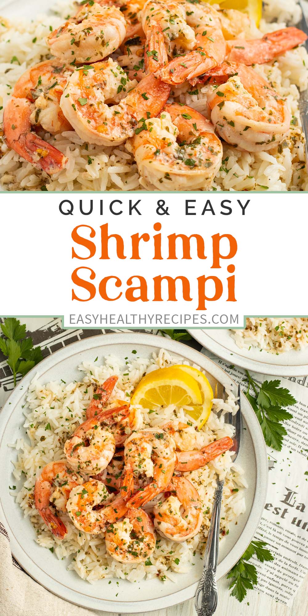 Pin graphic for shrimp scampi.