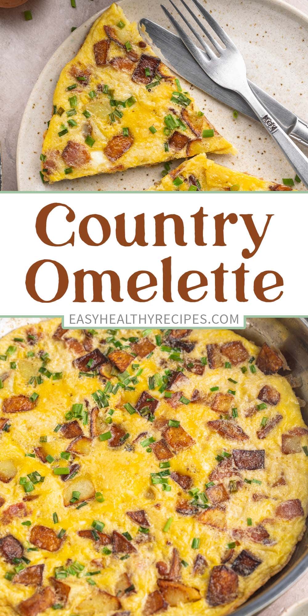 Pin graphic for country omelette.