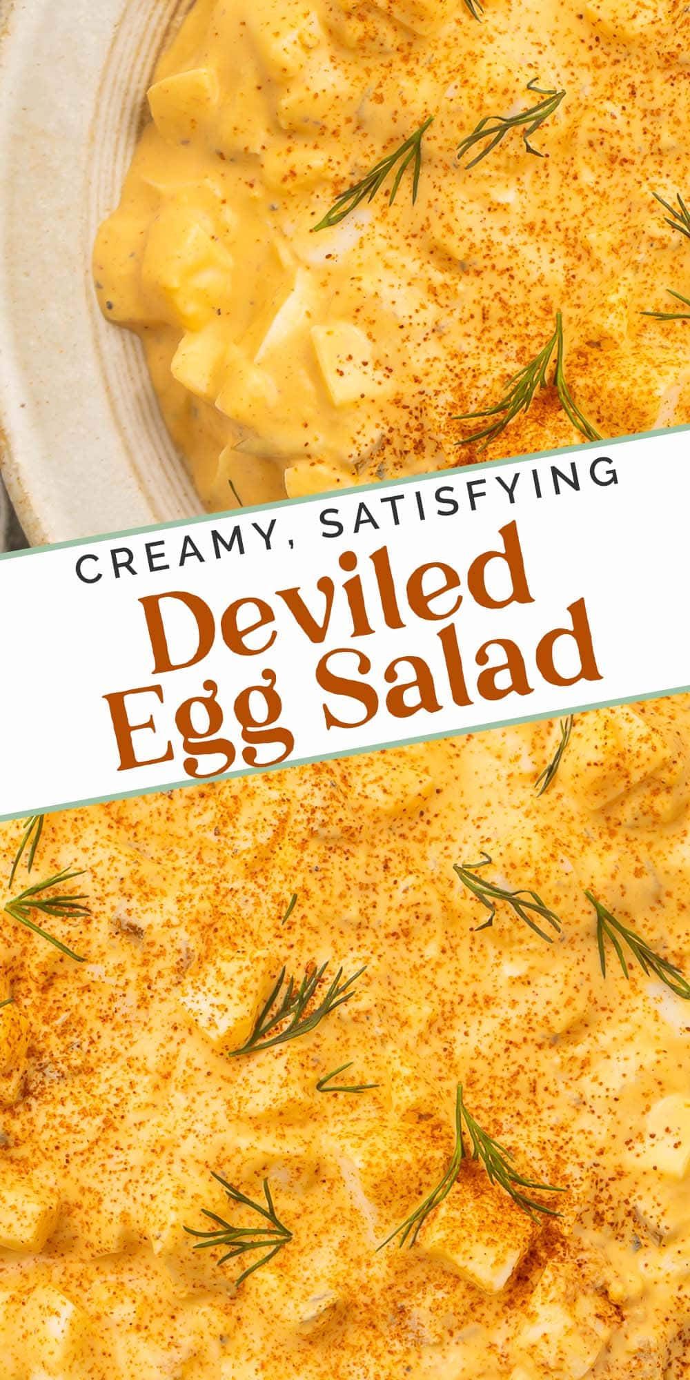 Pin graphic for deviled egg salad.