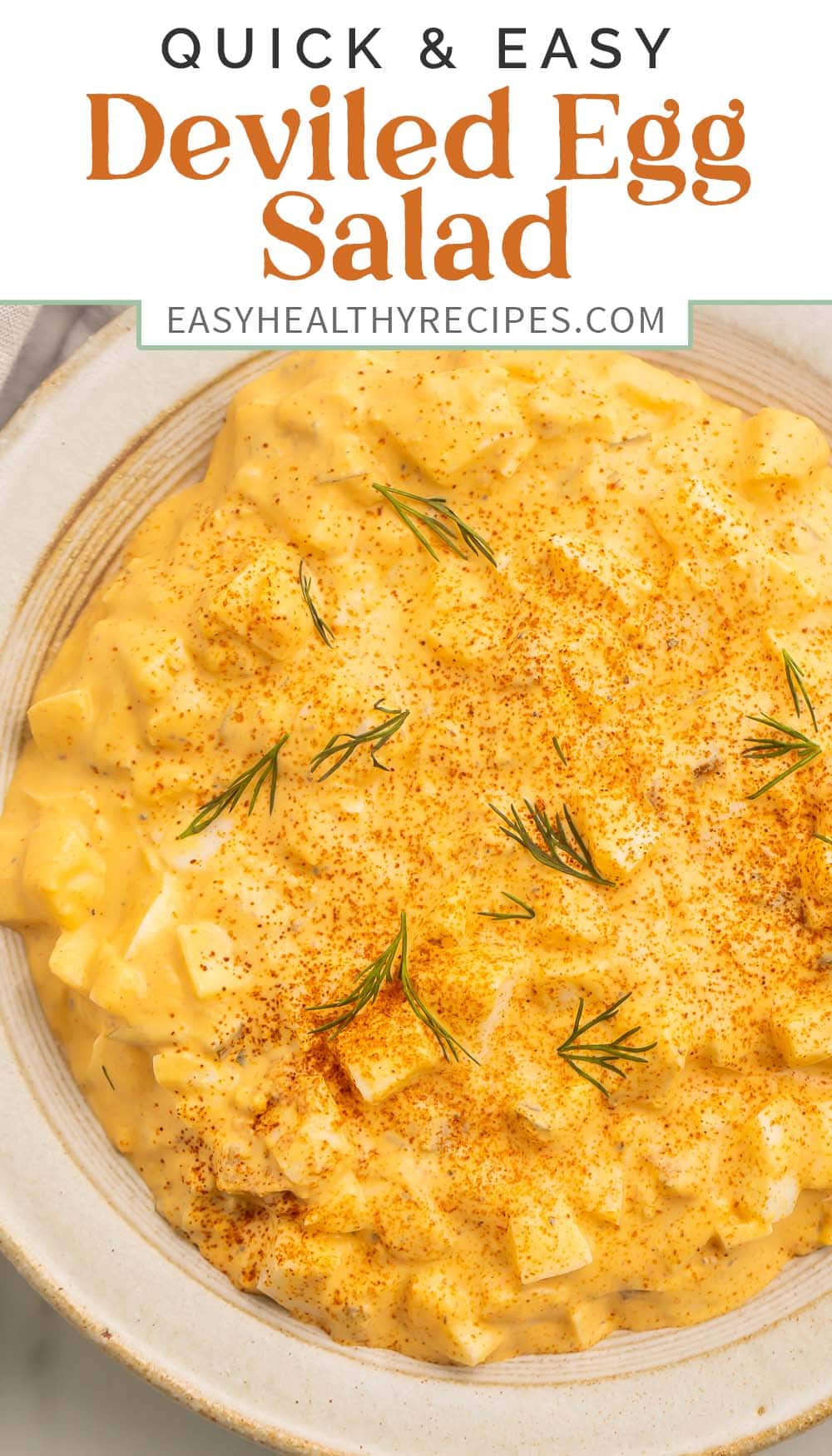 Pin graphic for deviled egg salad.