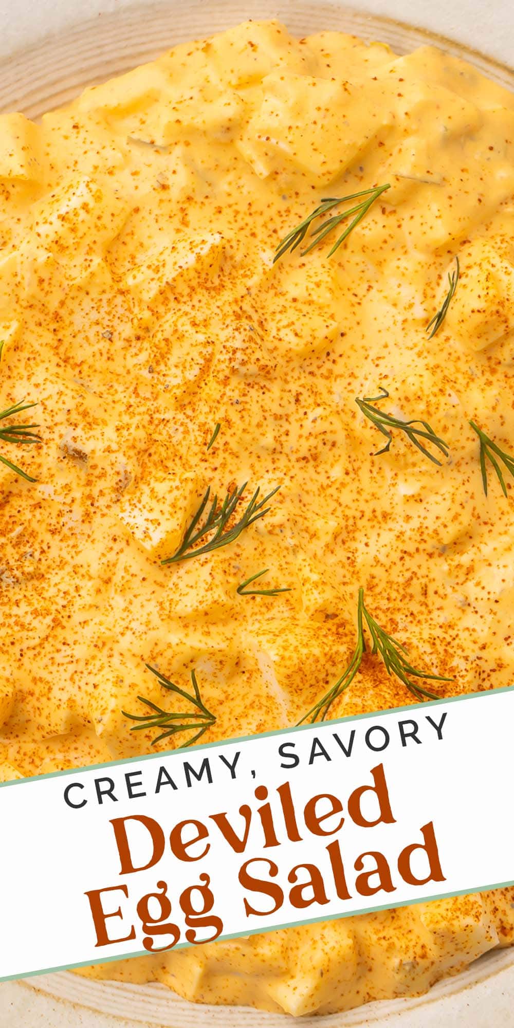 Pin graphic for deviled egg salad.