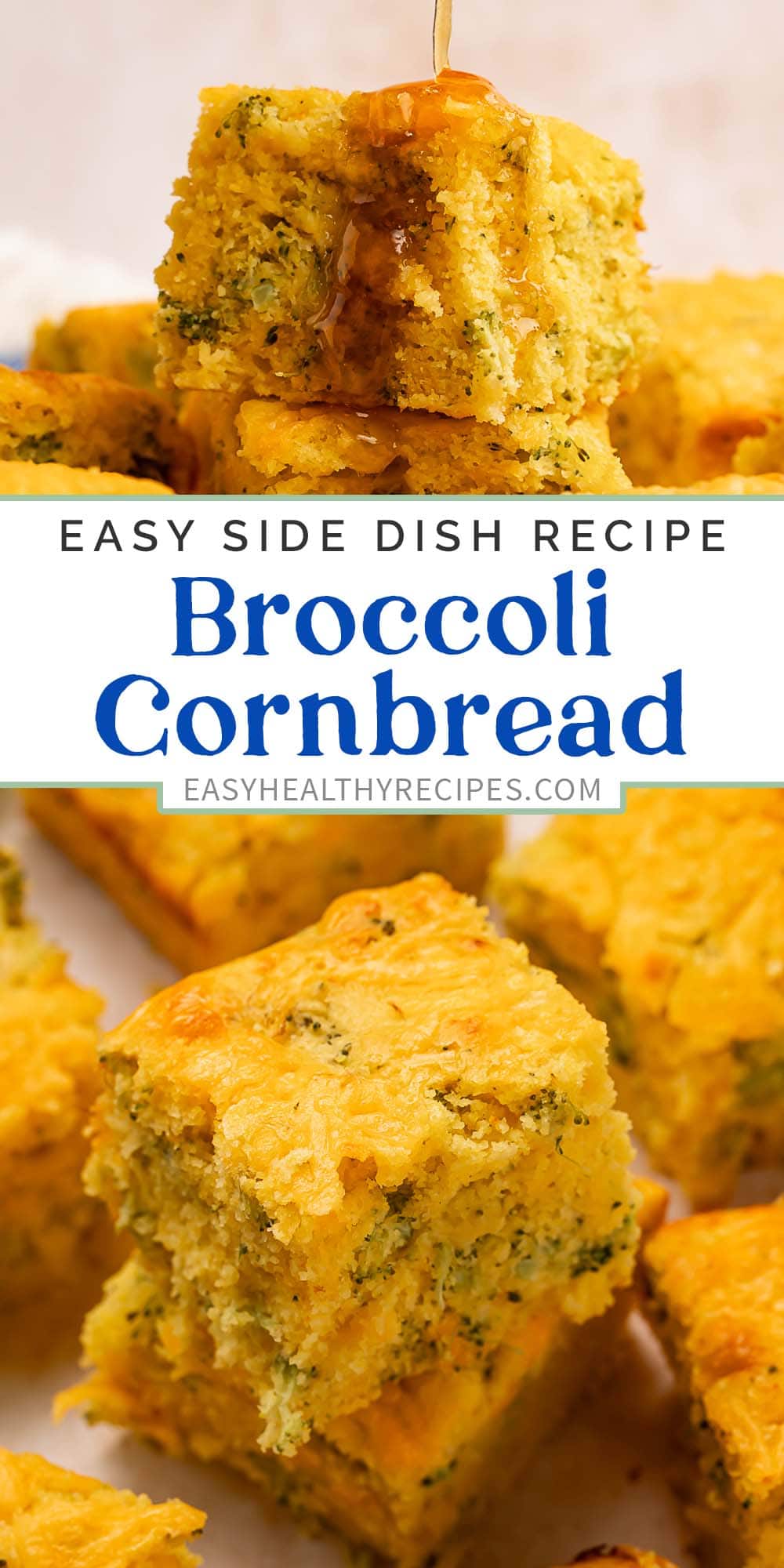 Pin graphic for broccoli cornbread.
