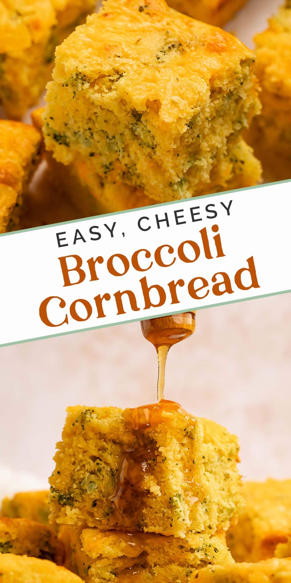 Pin graphic for broccoli cornbread.