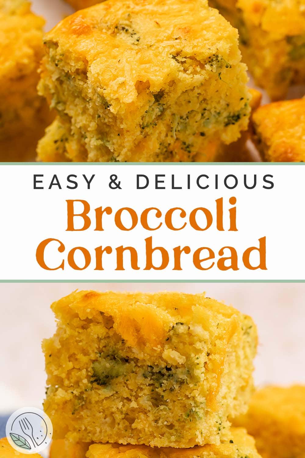 Pin graphic for broccoli cornbread.