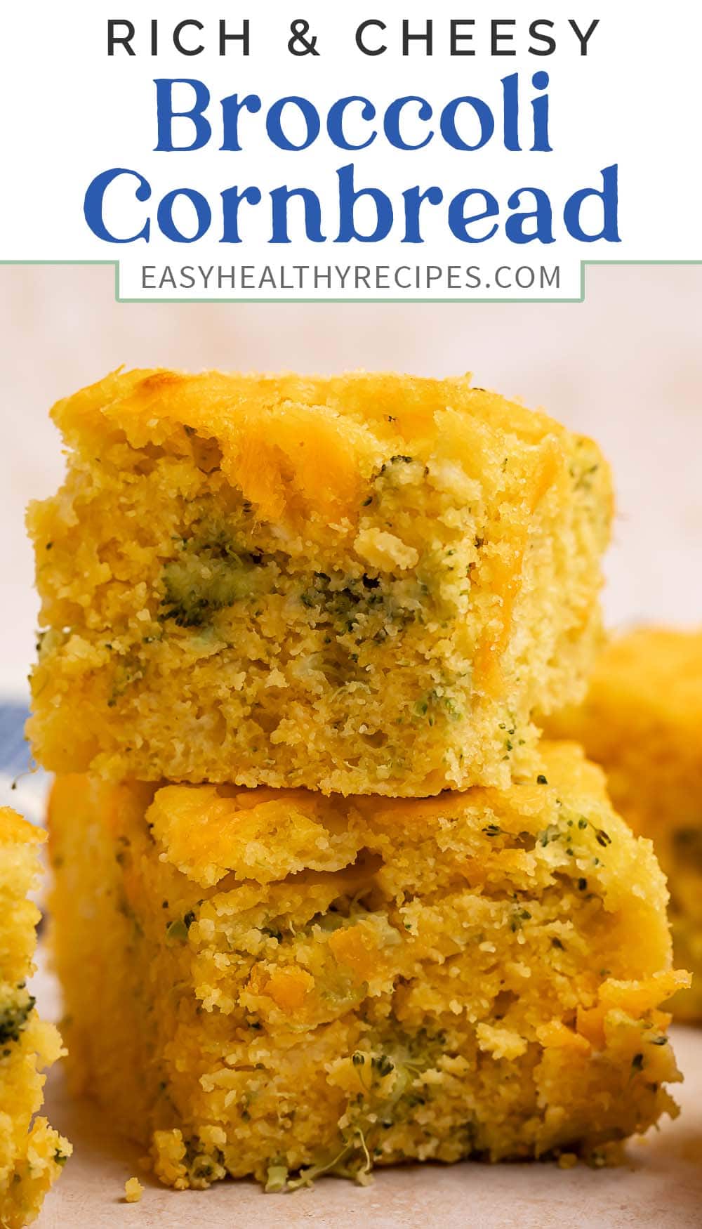 Pin graphic for broccoli cornbread.