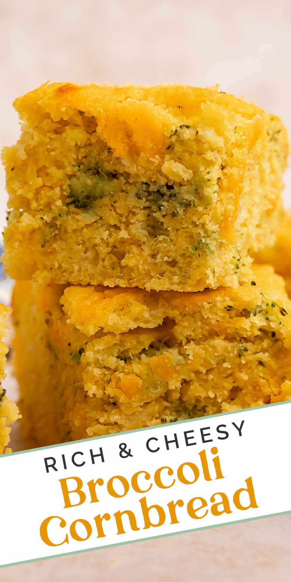 Pin graphic for broccoli cornbread.