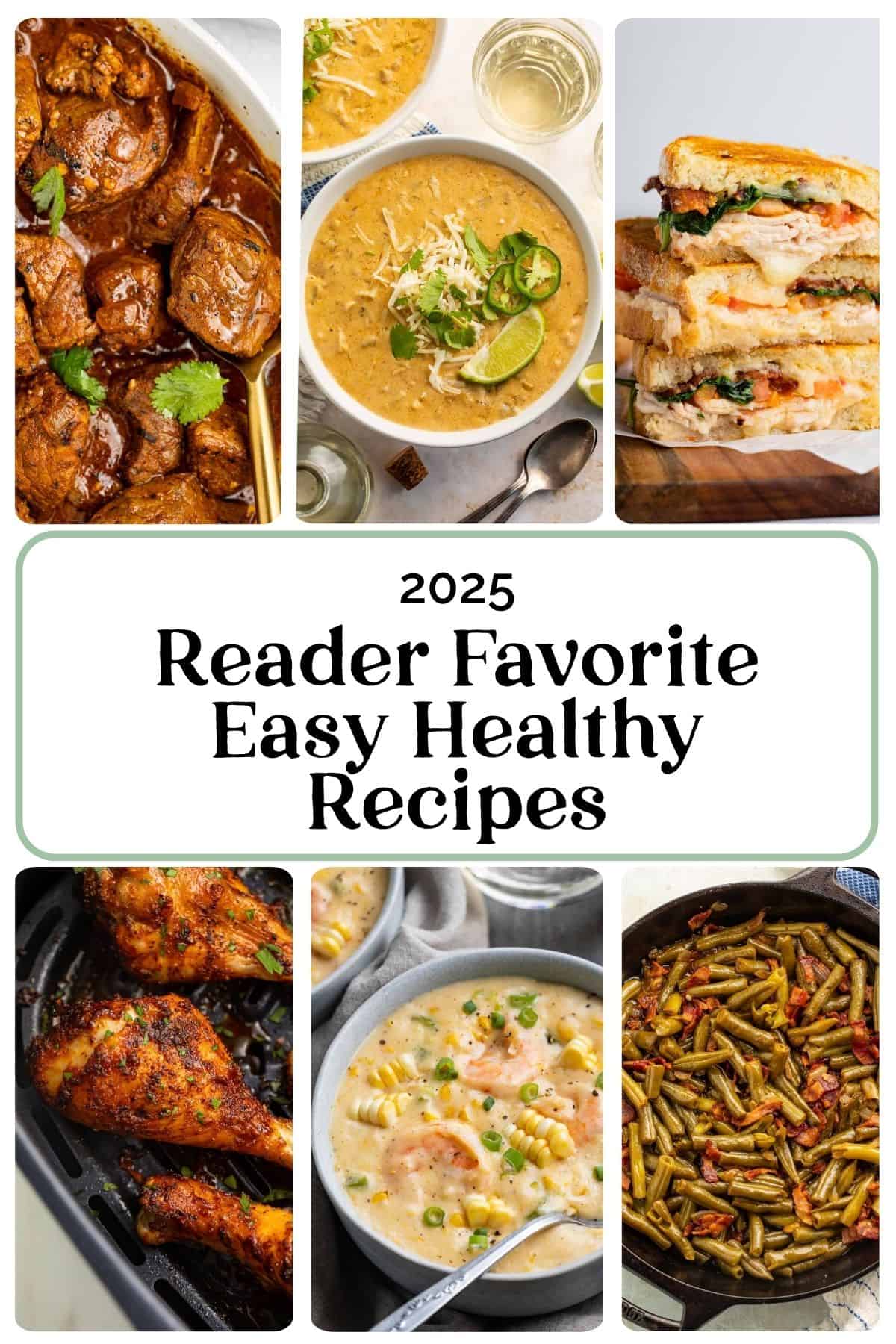 Collage of 6 popular recipe photos with Pinterest text overlay.